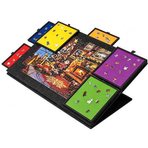 1000PCS Tilting Puzzle Board with 2in1 Designed Stand Cover Felt Mat w/ 6 Drawer — image 13