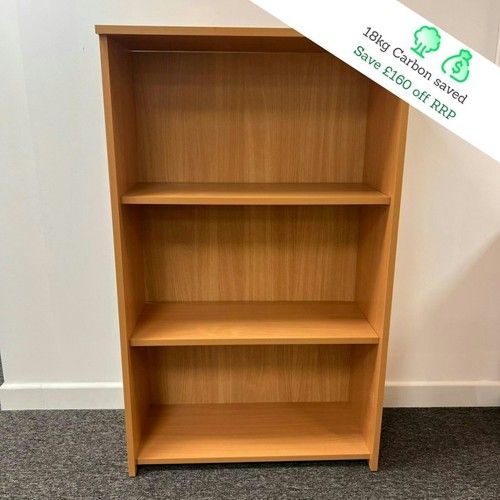 Beech 2 Shelf Bookcase- 1225mm High- RRP £240