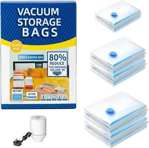 10x STRONG VACUUM STORAGE SPACE SAVING BAGS VAC BAG SPACE SAVER VACCUM VACUM BAG