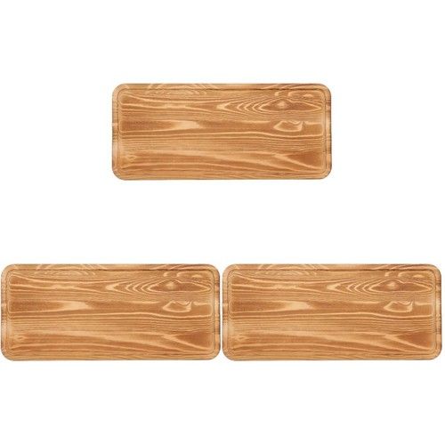 Wooden Serving Trays 3Pcs Coffee Vintage Style for Kitchen Living Room Decor