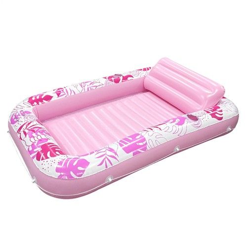 Inflatable Tanning Pool Lounger Float Swimming Pool Floats with Pillow for Adult