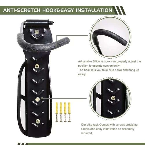 Steel Wall Mount Bike Hooks Heavy Duty Garage Shed Space Saving Bicycle Holder — image 4