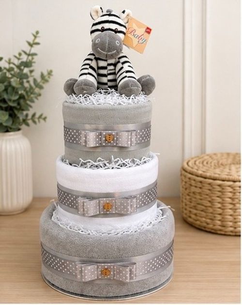 Baby 3 Tier Nappy Cake, Baby Shower Gift, Baby Hamper, Other Colours Available