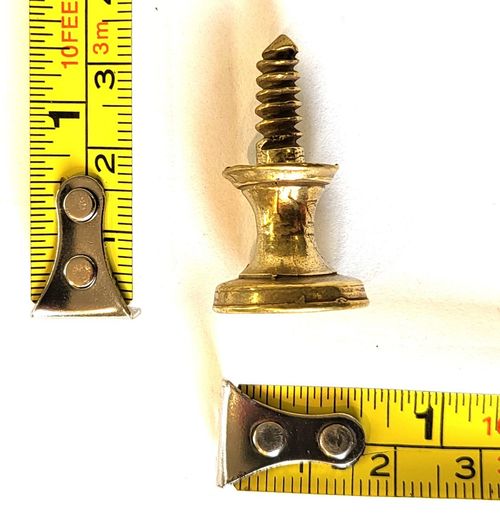Small cast brass Regency capstan knob antique cupboard door drawer bureau pull — image 4
