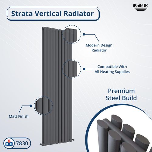 Radiator Vertical Designer Double Panel Oval Columns Heating Anthracite White — image 4