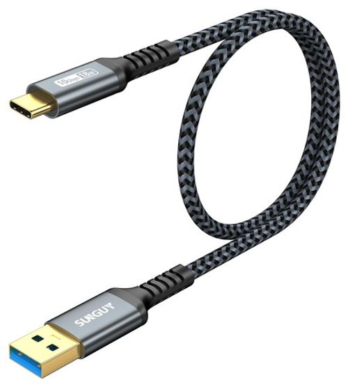Sunguy USB C to A Cable, 1.5FT Braided 3.1A Fast Charging, 10Gbps Data Transfer,