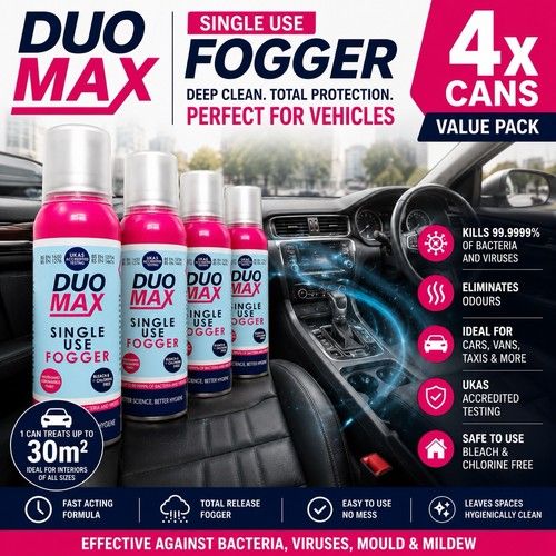 4x Antibacterial Fogger Sanitiser Bomb Vehicle Car Room Disinfectant Smell