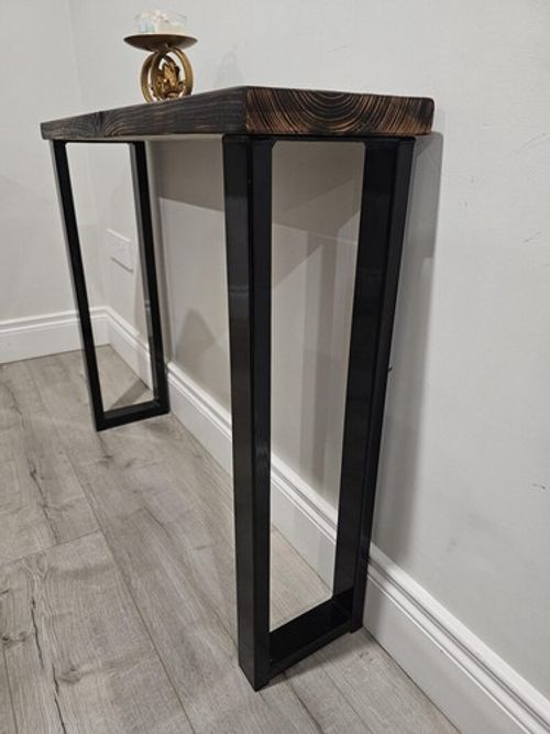 Console Table Legs modern narrow hairpin steel metal hallway entryway 50x25 box