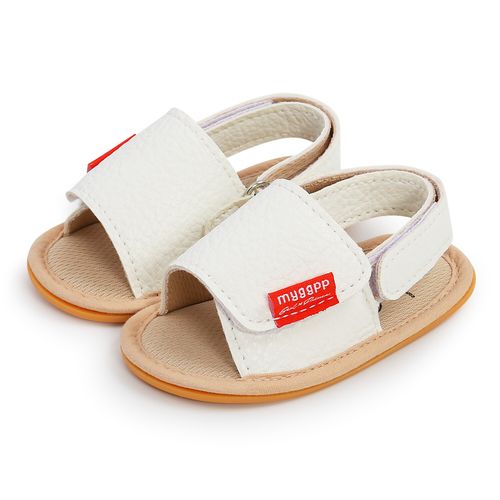 Newborn Baby Boys Girls Leather Pram Shoes Infant Toddler Rubber Summer Sandals — image 3