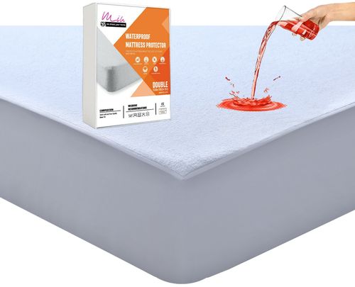 Non-Noisy Waterproof Mattress Protector Fitted Double Bed Cover Anti Allergy Bed — image 5