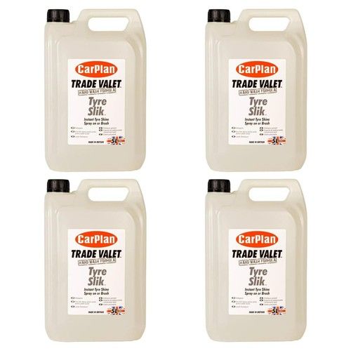 CarPlan TSS505 Tyre Slik 5 Litre Instant Tyre Shine & Tyre Dressing x4