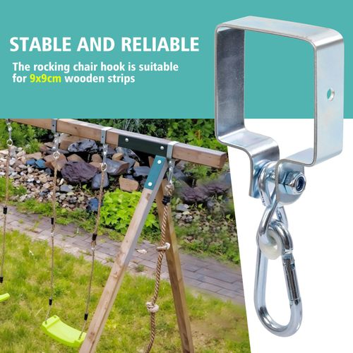 SWING HOOKS HANGERS SQUARE (PAIR) GALVANIZED IRON for 90mm diameter timber 200kg — image 5