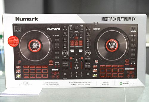 Numark Mixtrack Platinum FX 4-Deck DJ Controller Built-In Mixer LED 16 Pads