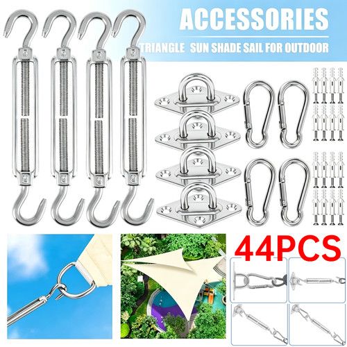 Sun Shade Sail Fixing Kit Stainless Steel Hardware Awning Attachment Garden Set