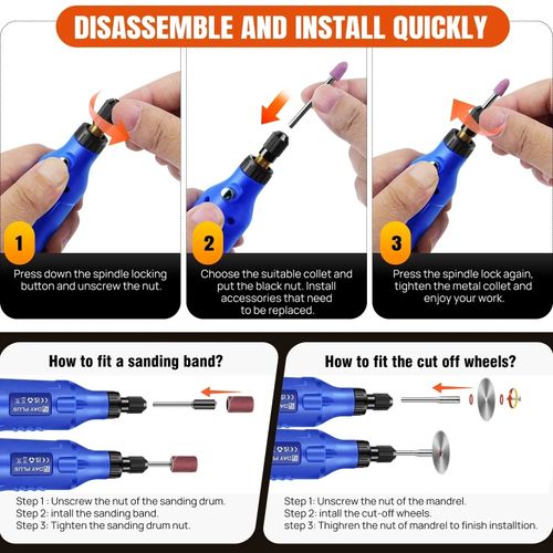 80Pcs Cordless Rotary Tool Kit Mini Electric Grinder Dremel W/ Variable Speed UK — image 6