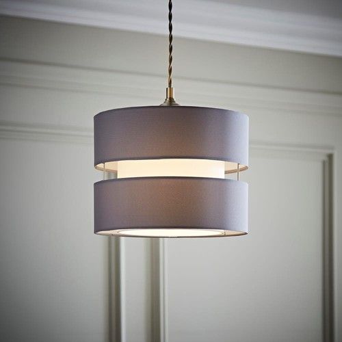 Ceiling Light Shade Easy Fit Small Dual Drum Pendant Living Room Lampshade Lamp