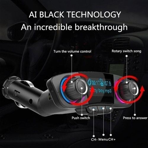 Bluetooth Wireless Car MP3 FM Transmitter AUX Audio Stereo Adapter 2 USB Charger — image 8