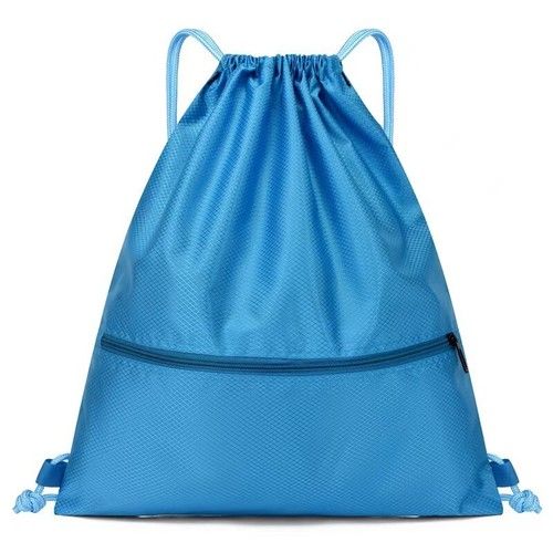 Unisex Drawstring Bag Large Sport Swimming Gym PE Sack Bag With Zipper Pockets