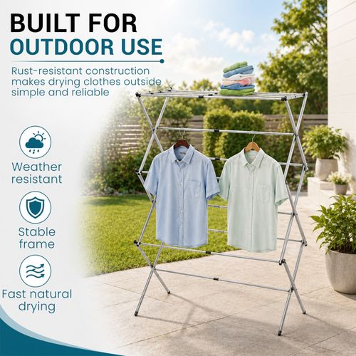 3 Tier Clothes Dryer Airer Foldable Laundry Rack Washing Line Drying Horse Airer — image 8
