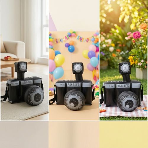 Inflatable Camera with Strap Retro Camera Prop Oversized for Parties — image 5