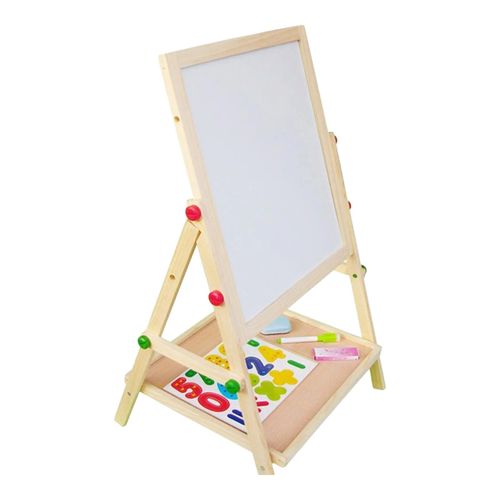 2 In 1 Children Black/White Board Adjustable Wooden Easel Kids Drawing Board UK — image 2