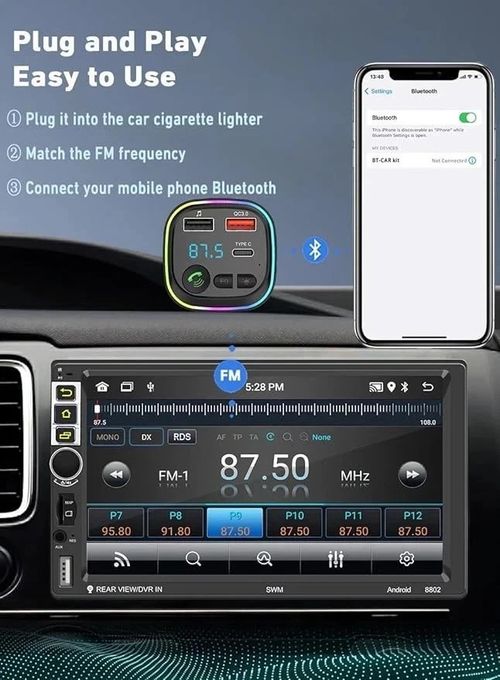 Bluetooth 5.0 Wireless FM Transmitter Radio MP3 Player USB-C Car Charger Adapter — image 8