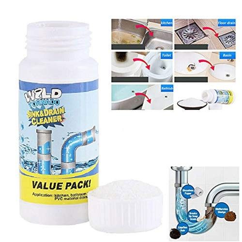 New Sink Drain Unblocker Cleaner Powerful Pipe Clog Remover Kitchen Bathroom UK