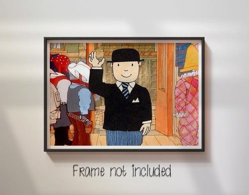 Mr Benn Classic Cartoon - Poster 70s Cartoon Retro British TV Wall Art Print