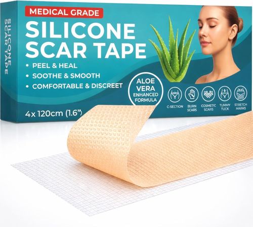 Medical Grade Silicone Scar Tape Aloe Vera 4cm x 1.2M Soft & Discreet — image 3