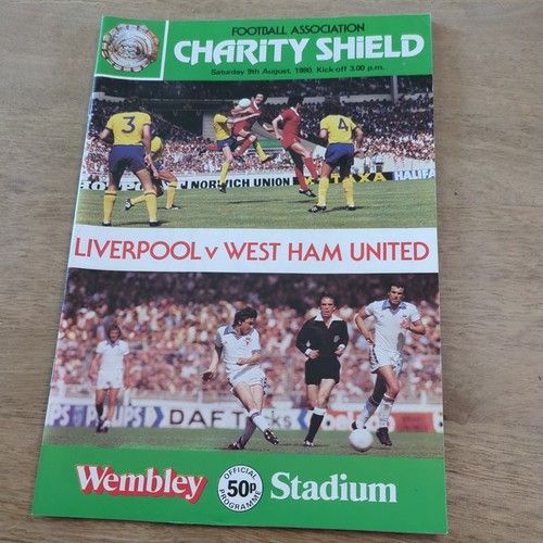 1980 Charity Shield Programme Liverpool V West Ham United Mint Condition 