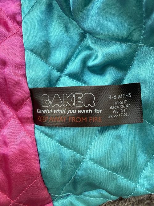 Baker Baby Ted Baker Girls Purple Wool Blend Coat 3-6 Months Pink Lined — image 7