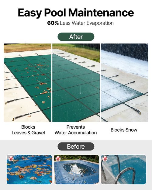 Winter Debirs Cover Inground Safty Pool Cover Fits 16x40FT Swimming Pool — image 5