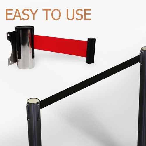 Retractable Belt Barrier Metal Fabric Crowd Control Barrier Lanyard — image 4