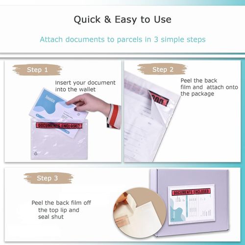 Documents Enclosed Wallets Envelopes Printed Plain Self Adhesive A7 A6 A5 DL — image 2