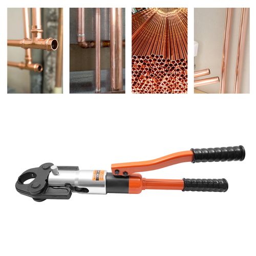 10T Hydraulic Pipe Crimper Aluminum Tube Press Clamp Pliers Crimping Tool 5 Dies — image 5