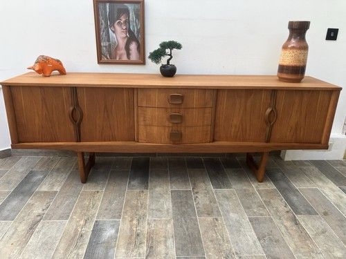 Stonehill Concord Mid Century Long John 212cm Mid Century Teak Sideboard