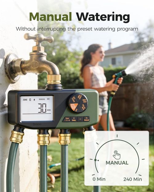 Brass Watering Timer with 4 Outlets Waterproof Programmable Water Hose Timer — image 6