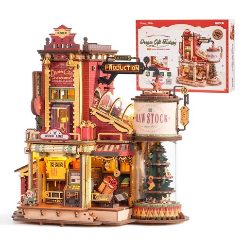 ROKR 3D Wooden Puzzle Music Box Dream Gift Factory DIY Model Kit for Adults Gift — image 1