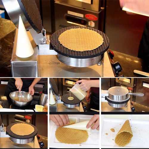 220V Electric Ice Cream Egg Waffle Cone Maker Machine Non Stick Pan — image 3
