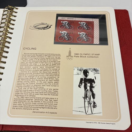 Lot of 76 plate blocks Official 1980 Olympics PLATE BLOCK Collection Album Set — image 11