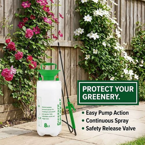 Garden Pressure Sprayer Bottle Water Pump - 8L High Pressure Weed Spray Shower — image 4