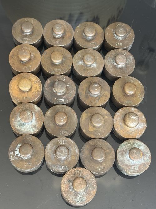 Old Bronze/Brass 200g Weights — image 1
