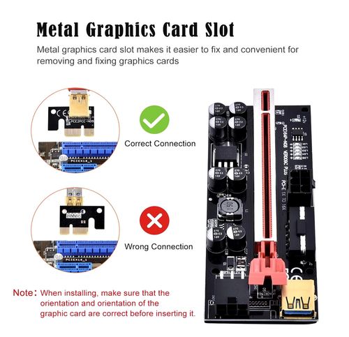 3X PCI-E Riser Card PCIe 1x to 16x USB 3.0 Data Cable Bitcoin Mining UK VER009C — image 5