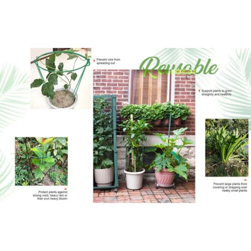 8 Pack Bow Plant Support Stakes Half Round Flower Support Ring Cage Frame Metal — image 4