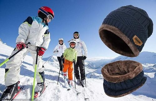 Kids Winter Beanie Hat and Circle Scarf Set Thick Warm Ski Knitted 2-6 yrs — image 2