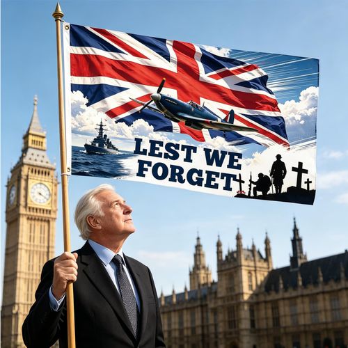 Lest We Forget Flag 5ft x 3ft with Eyelets Poppy Remembrance Day Flag for War — image 18