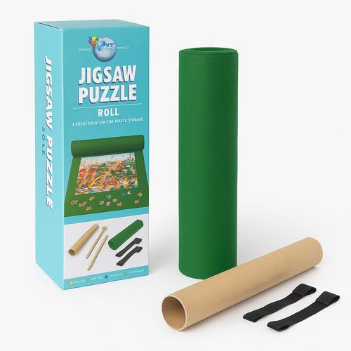 Jigsaw Puzzle Roll Up Rolling Mat Hard Storage Tube & Straps Up To 1500 Pieces — image 6