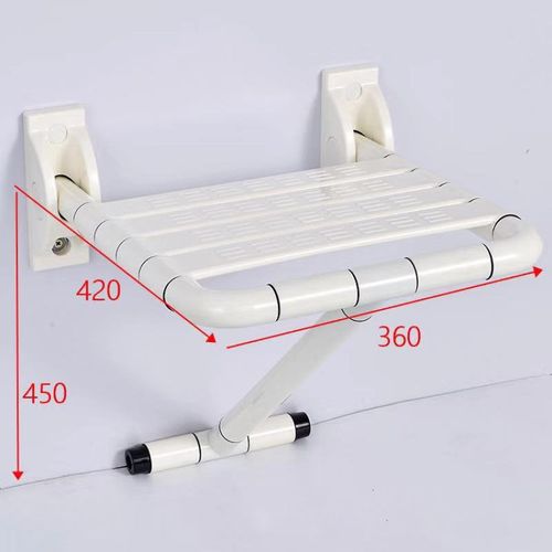 Wall Mounted Folding Shower Seat Fold Down Bath Bench Non-Slip Bathroom Safety — image 8