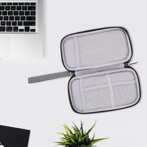 Durable Multipurpose Storage Pouch Grey Oxford Cloth Earphone Data Cable Bag — image 3