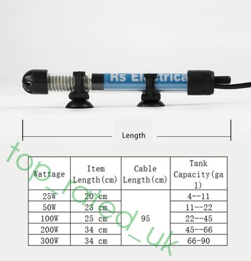 Submersible Aquarium Fish Tank Heater Tropical Marine Thermostat Heating Tool